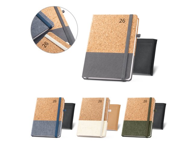 QUENTAL A5. Agenda em corti�a e linho