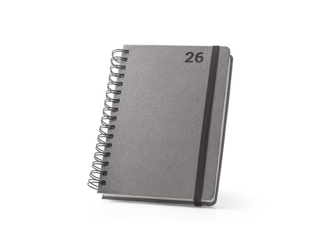 SIMMEL A5. Agenda A5, com argolas, em pele (58% reciclada)
