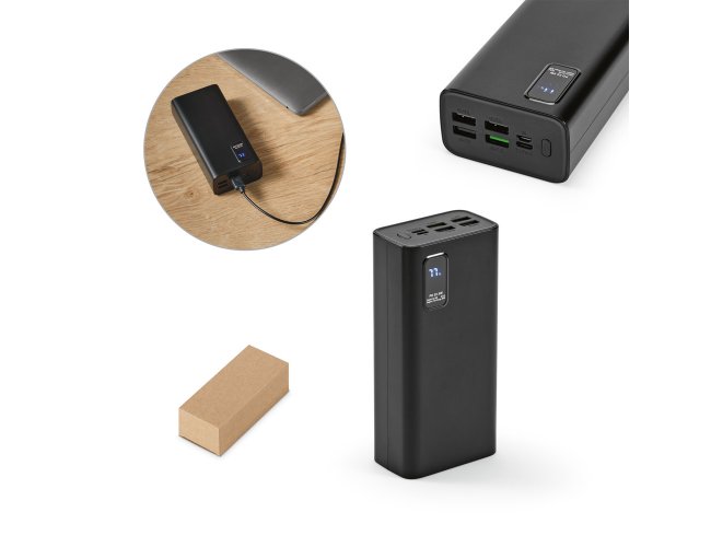 GURDON. Bateria port�til em ABS 100% reciclado - 30.000 mAh