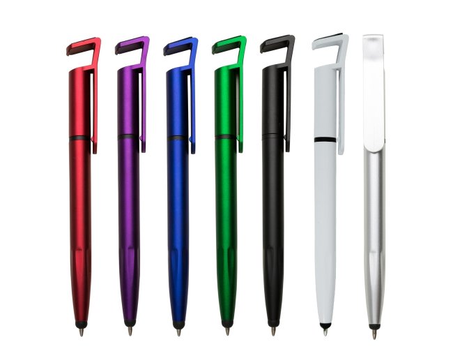 Caneta Pl�stica Touch com Suporte