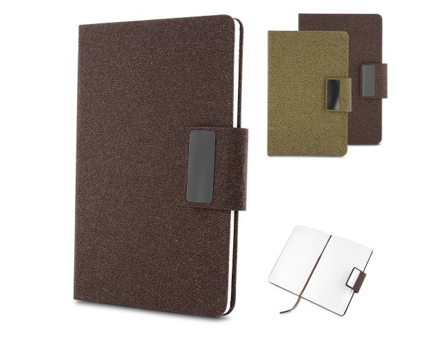 Caderno em PU e fibra de caf� ou ch�